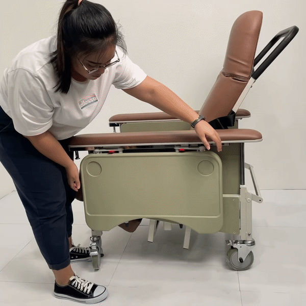Portable Reclining Chair for Elderly with Removable Tray - Perfect for Nursing Homes, Hospitals & Home Care Comfort
