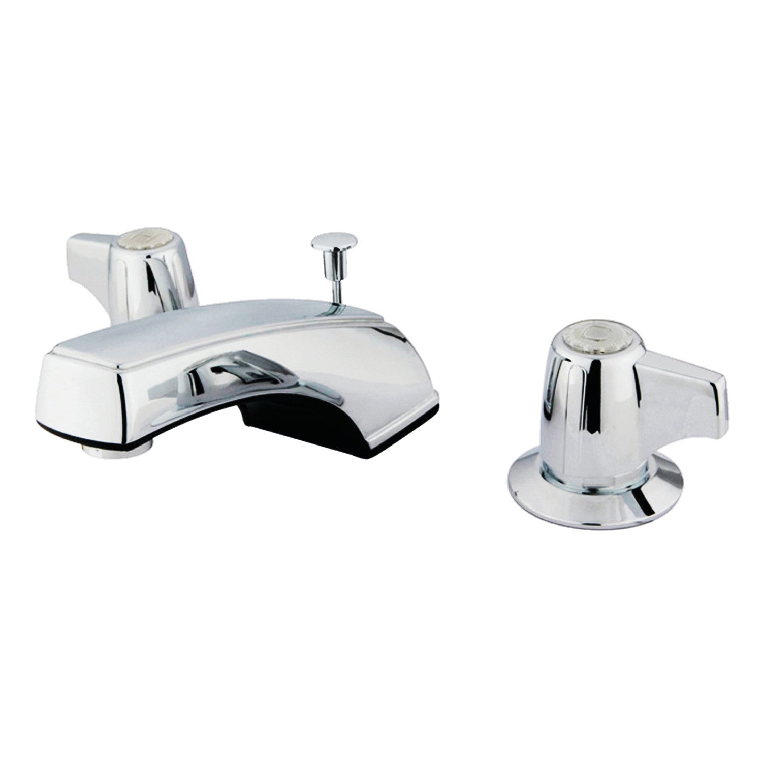 Americana KB920B Polished Chrome 3-Hole Widespread Bathroom Faucet with Pop-Up Drain - Two Handle Deck Mount Sink Faucet for Bathroom Vanity and Powder Room