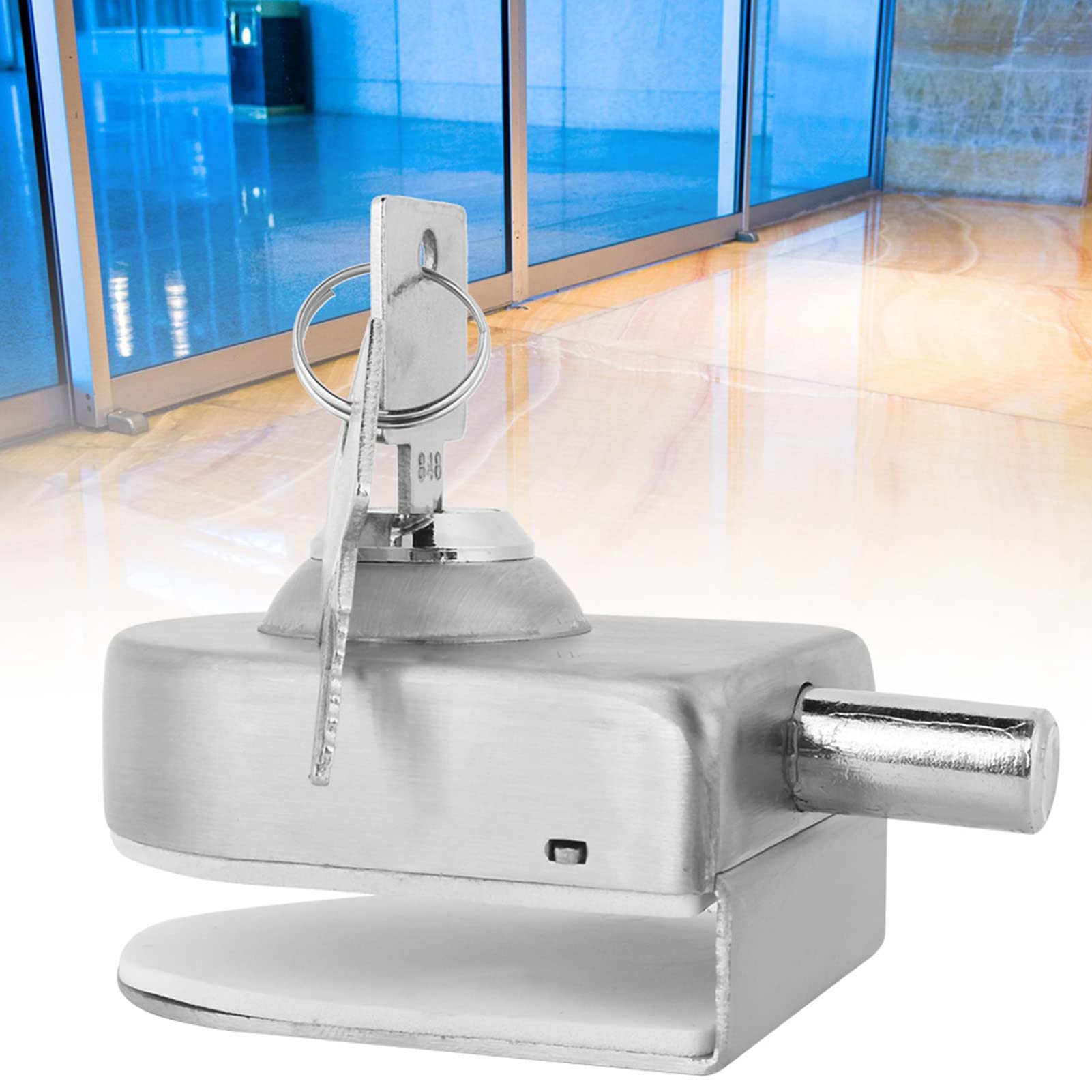 10mm-12mm Glass Door Deadbolt Lock with Key - Secure Push/Swing/Sliding Doors for Office, Bathroom, Toilet & Shop | Access Control Solution for Commercial & Residential Spaces