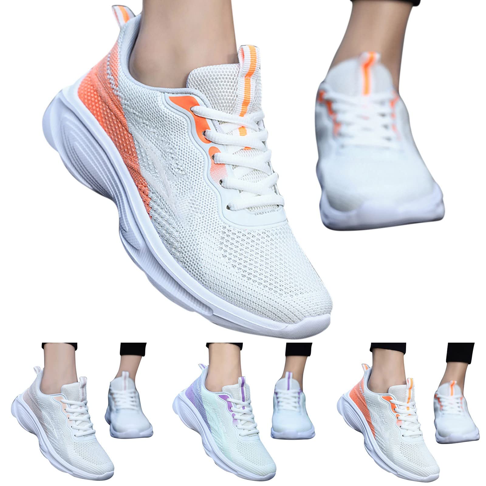 Women's Casual Sneakers - Non-Slip Comfortable Lightweight Walking Shoes with Breathable Mesh for Jogging, Gym & Everyday Wear | Fashionable Slip-On Athletic Shoes for Women