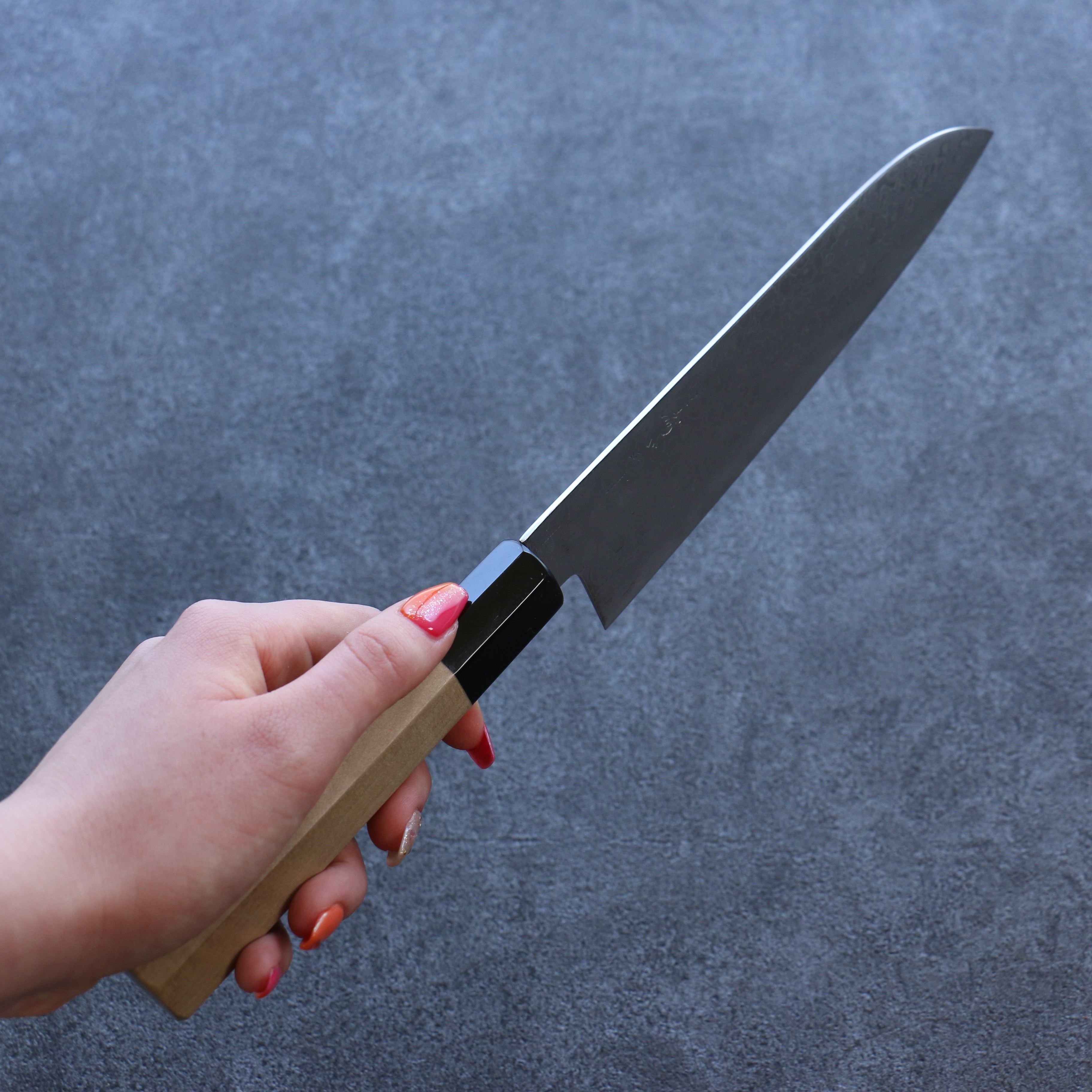 Premium Misuzu AUS10 Damascus Santoku Knife 180mm - Handcrafted Japanese Kitchen Knife with Magnolia Wood Handle - Perfect for Slicing, Dicing & Chopping Vegetables, Meat & Fish