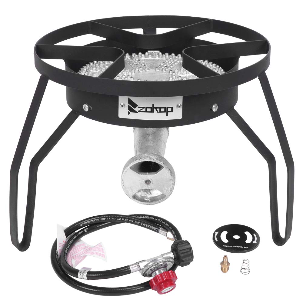 High Pressure Portable Propane Burner Stove - Outdoor Gas Cooker with Detachable Legs for Camping, RV, Backpacking & Patio Cooking | Durable Cast Iron Construction | Perfect for Grilling, Boiling & Outdoor Food Prep