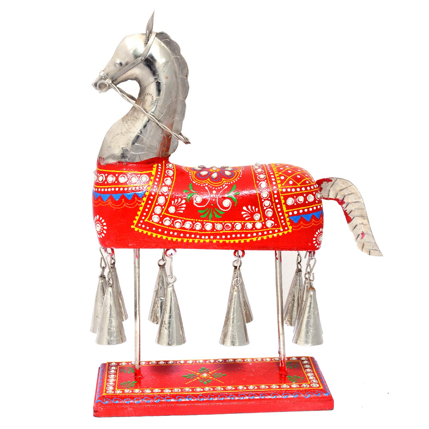 Handmade Rajasthani Wood & Metal Horse Bells - Traditional Indian Home Decor for Living Room, Office, Table - Perfect Gift for Housewarming & Festivals (Use for Wall Hanging, Entryway Decor, Wedding Decorations)