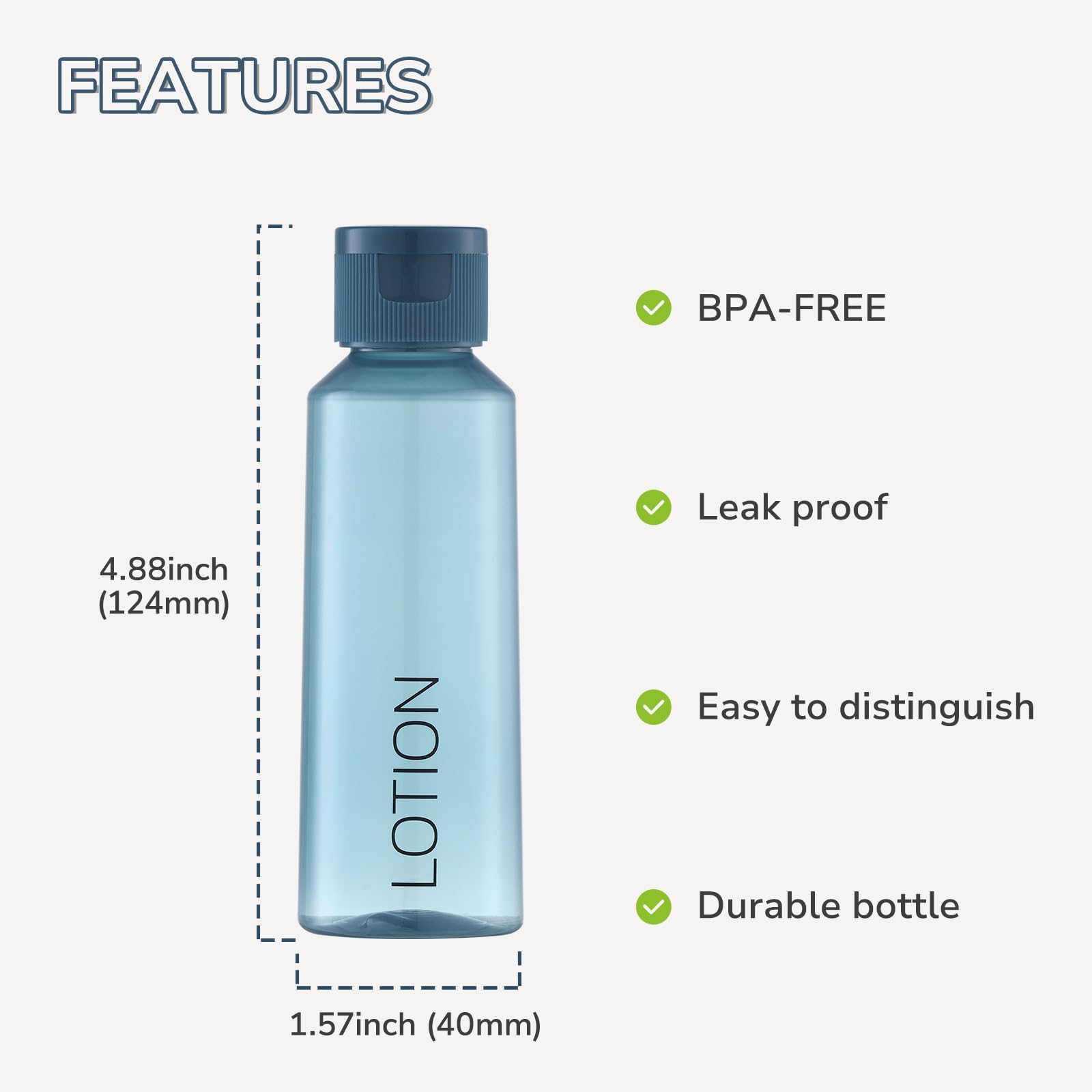 TSA Approved Travel Bottles for Toiletries - 3.4oz (100ml) Leak Proof Shampoo Containers - Blue Travel Size Essentials for Airplane, Gym & Vacation