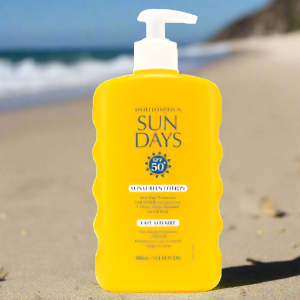 Sun Days SPF 50+ Sunscreen Lotion 400ml - Family Size Sun Protection for Beach, Pool & Outdoor Activities | Water-Resistant & Broad Spectrum UVA/UVB Defense | 20% Off Deal
