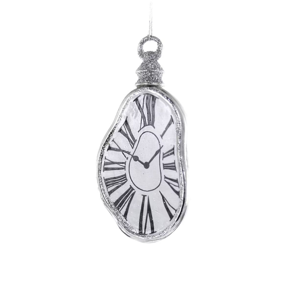 Cody Foster & Co Melting Clock Ornament - Surrealist Dali-Inspired Home Decor for Christmas Tree, Shelf Display & Unique Gift Idea