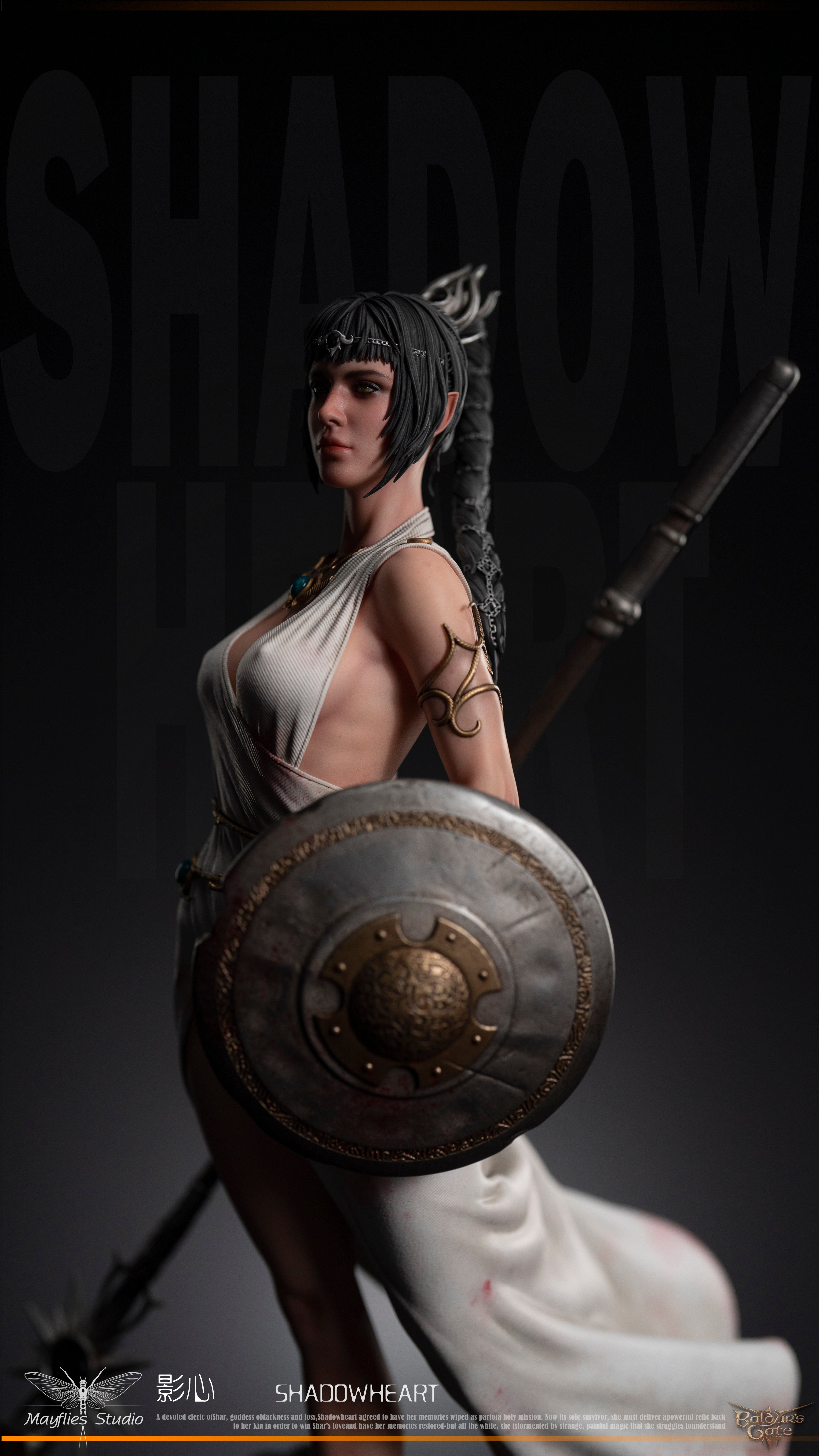 Mayflies Studio Baldur's Gate Shadowheart Statue - Premium Collectible Figure for Gamers & Fantasy Fans | Perfect for Display, Gaming Room Decor, and D&D Enthusiasts