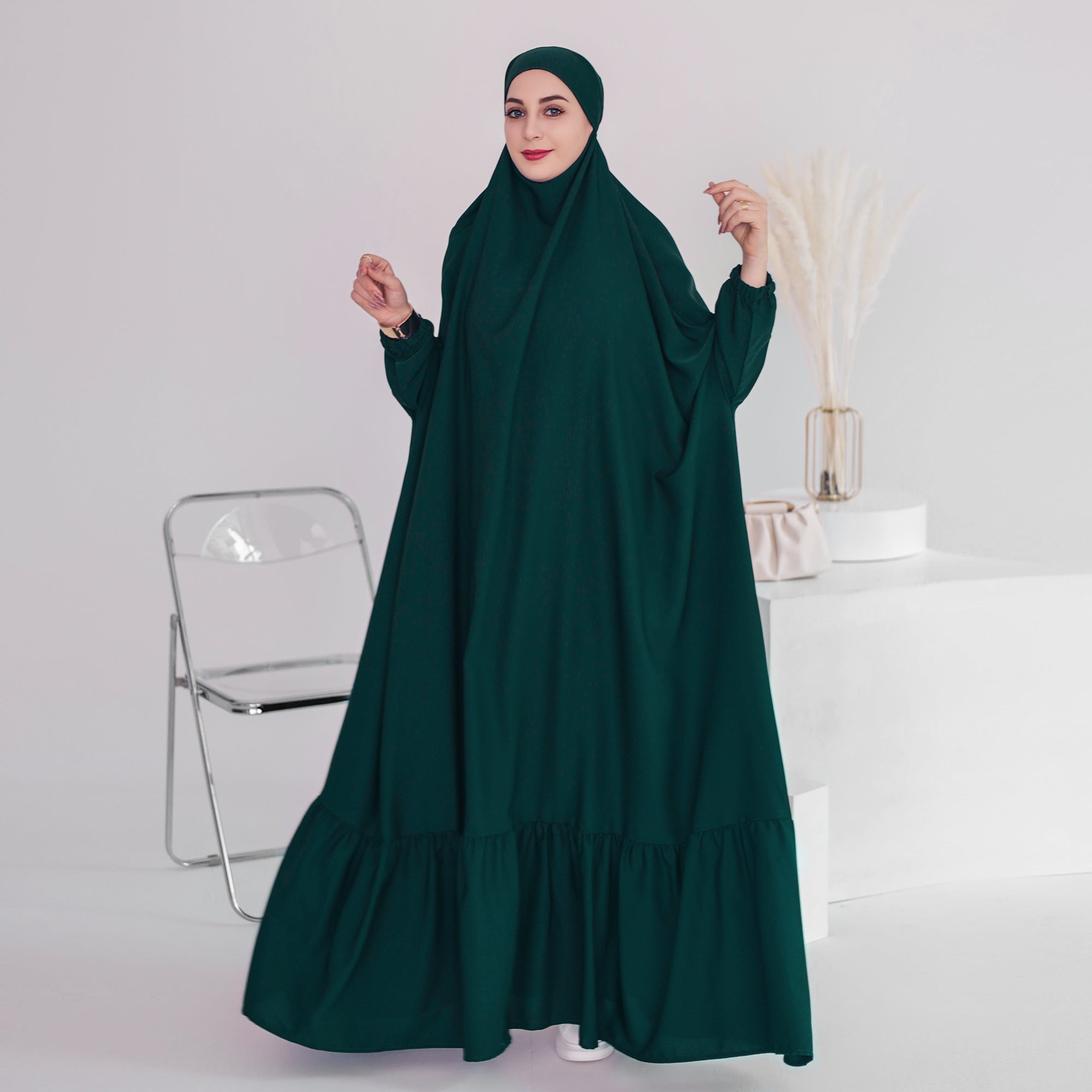 Anissa Jilbab Hunter - Premium Muslim Hijab Scarf for Women - Perfect for Daily Wear, Prayer, and Modest Fashion