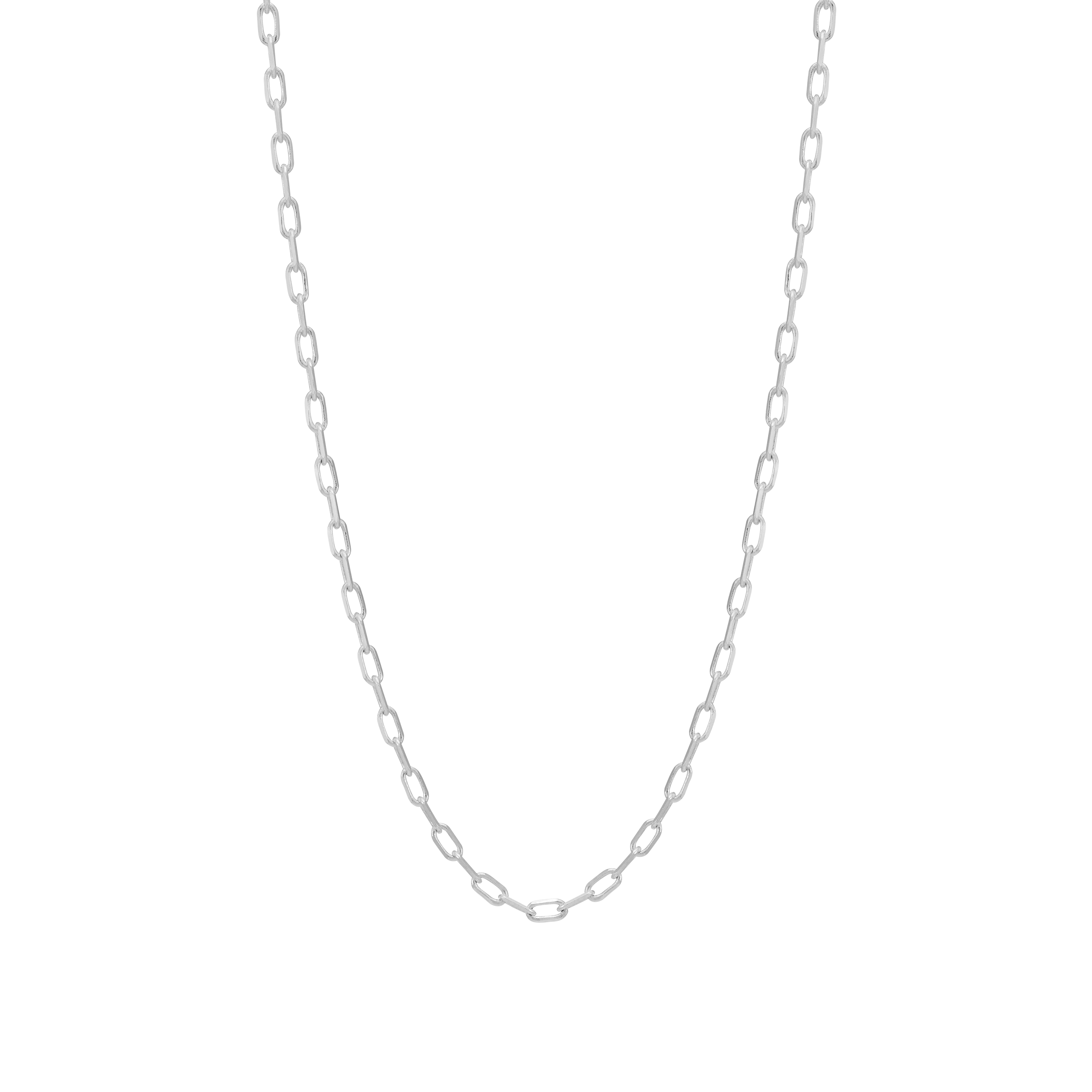 Sterling Silver Plated Oval Chain Necklace Eb5285S - Elegant & Durable Jewelry for Women, Perfect for Parties, Weddings & Everyday Wear