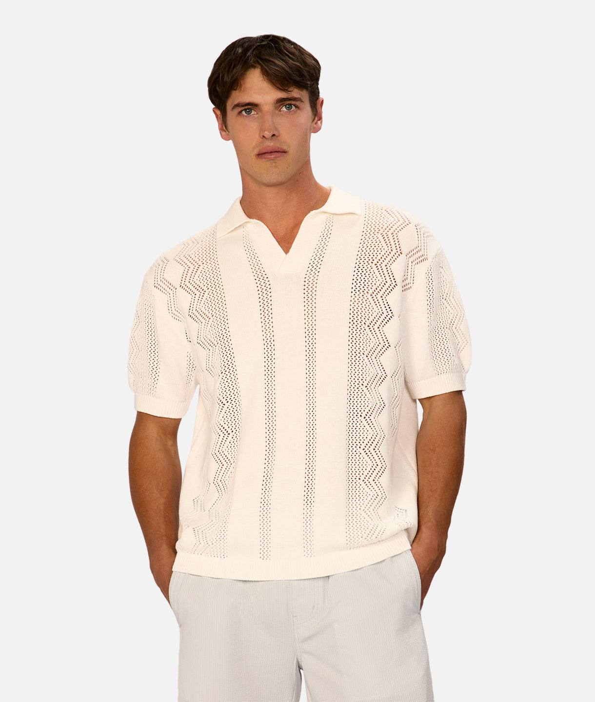 Fargo Polo Shirt in Chalk - Classic Men's Casual Wear for Office, Golf & Outdoor Activities