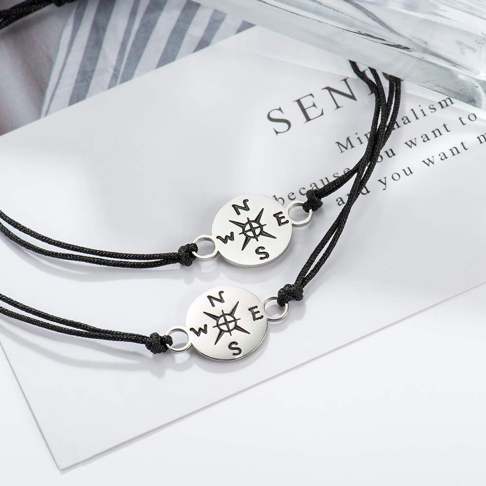 MANVEN Matching Couple Bracelets for Him & Her - Best Friend Promise Bracelets - Pinky Promise Jewelry Gifts for Women, Men, Sister, Family - Birthday, Anniversary, Valentine's Day Present for Romantic Couples & BFFs