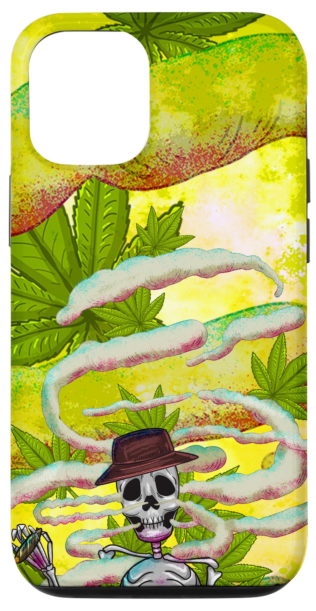 iPhone 12/12 Pro Skeleton Design Phone Case - Unique 420 Stoner Gift for Cannabis Enthusiasts - Perfect for Parties, Festivals & Smoking Sessions