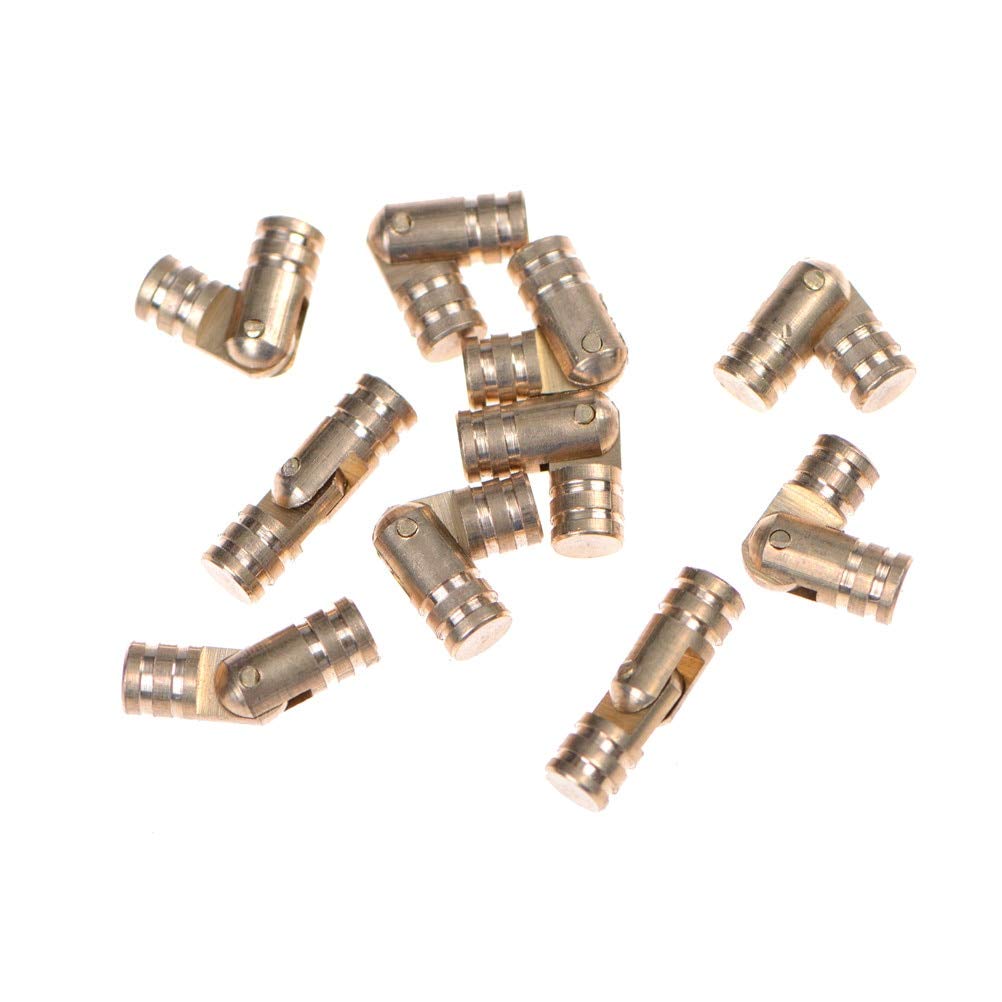 10Pcs Gold Copper Brass Cabinet Hinges - Invisible Concealed Barrel Hinges for Jewelry Box, Wine Cabinet & Furniture (Type A3) | Durable Hardware for DIY Projects & Home Decor