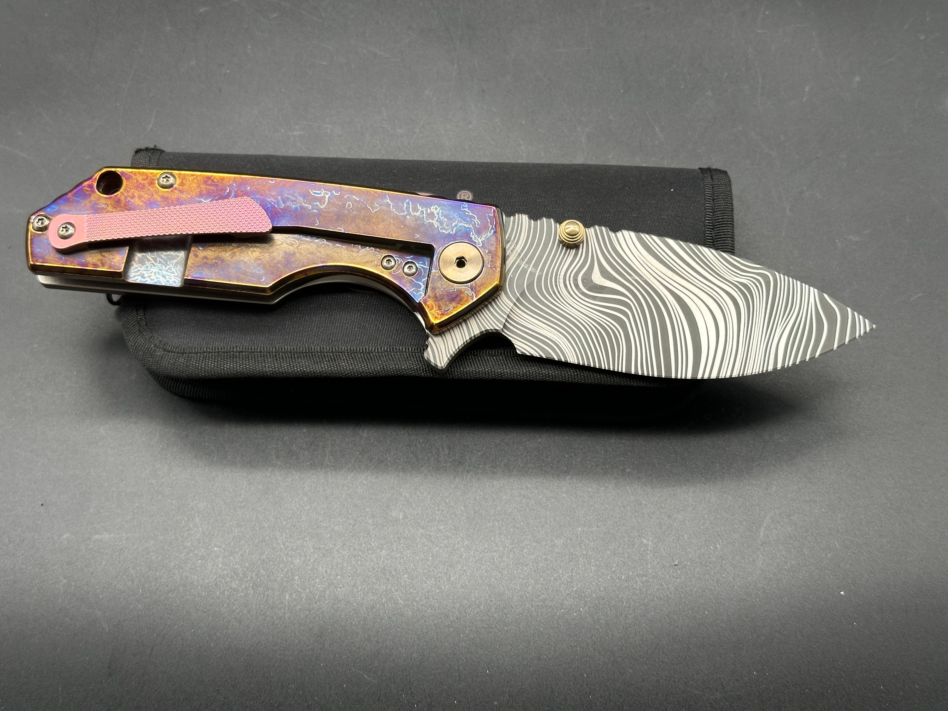 Eafengrow EF906 Custom Zuri Titanium Frame Knife with Colorized Hardware, Backspacer & Clip - Premium EDC Folding Knife for Outdoor, Camping & Everyday Carry