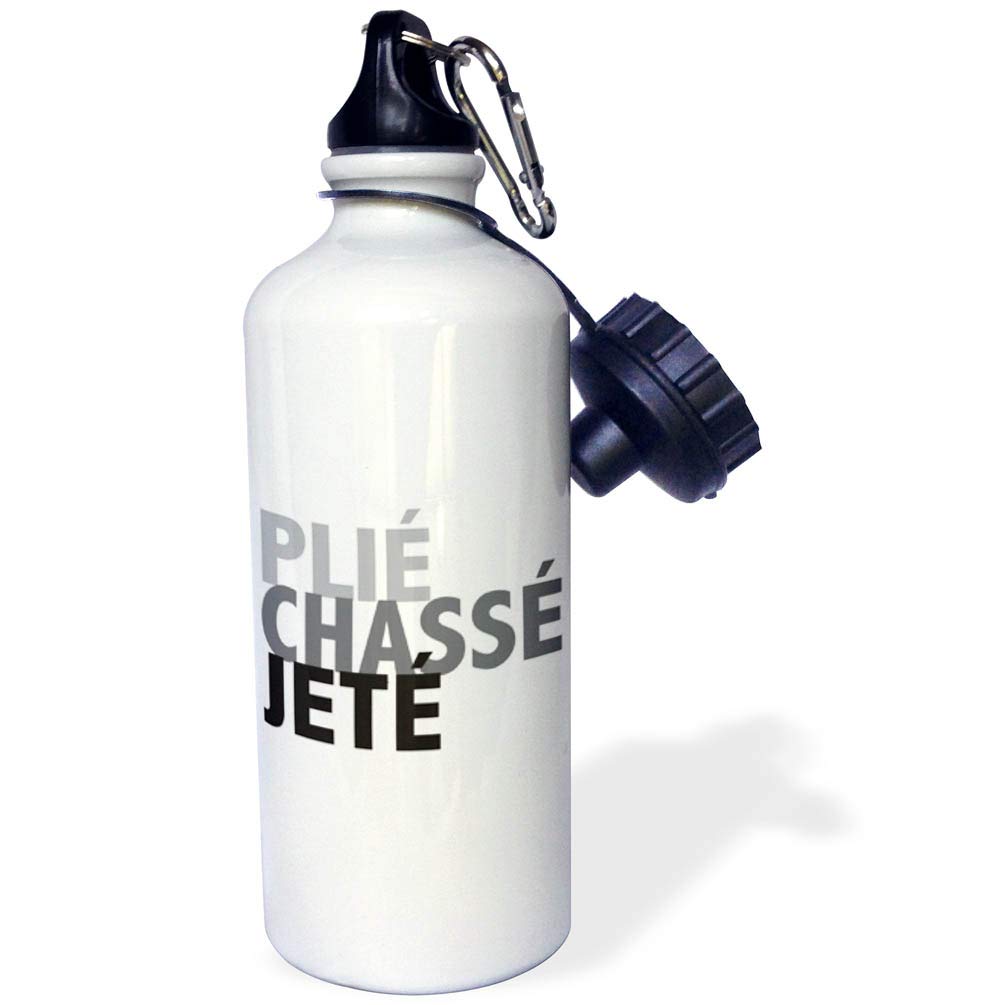 3D Rose Ballet Plié Chassé Jeté Sports Water Bottle - 21 oz BPA-Free Leakproof Gym & Dance Water Bottle for Ballet Dancers, Athletes & Fitness Enthusiasts - Perfect for Dance Classes, Workouts & Yoga Sessions