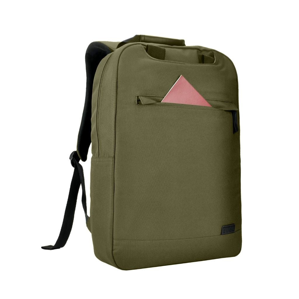 Evol 15.6 Inch Recycled Business Laptop Backpack - Olive Green | Durable & Eco-Friendly Work Bag for Office, Travel & Commuting