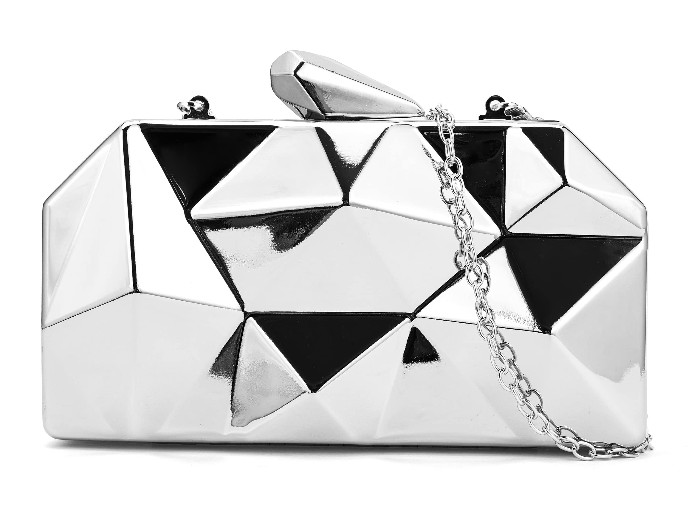 Geometric Crossbody Bag for Women - Party Wedding Clutch with Chain