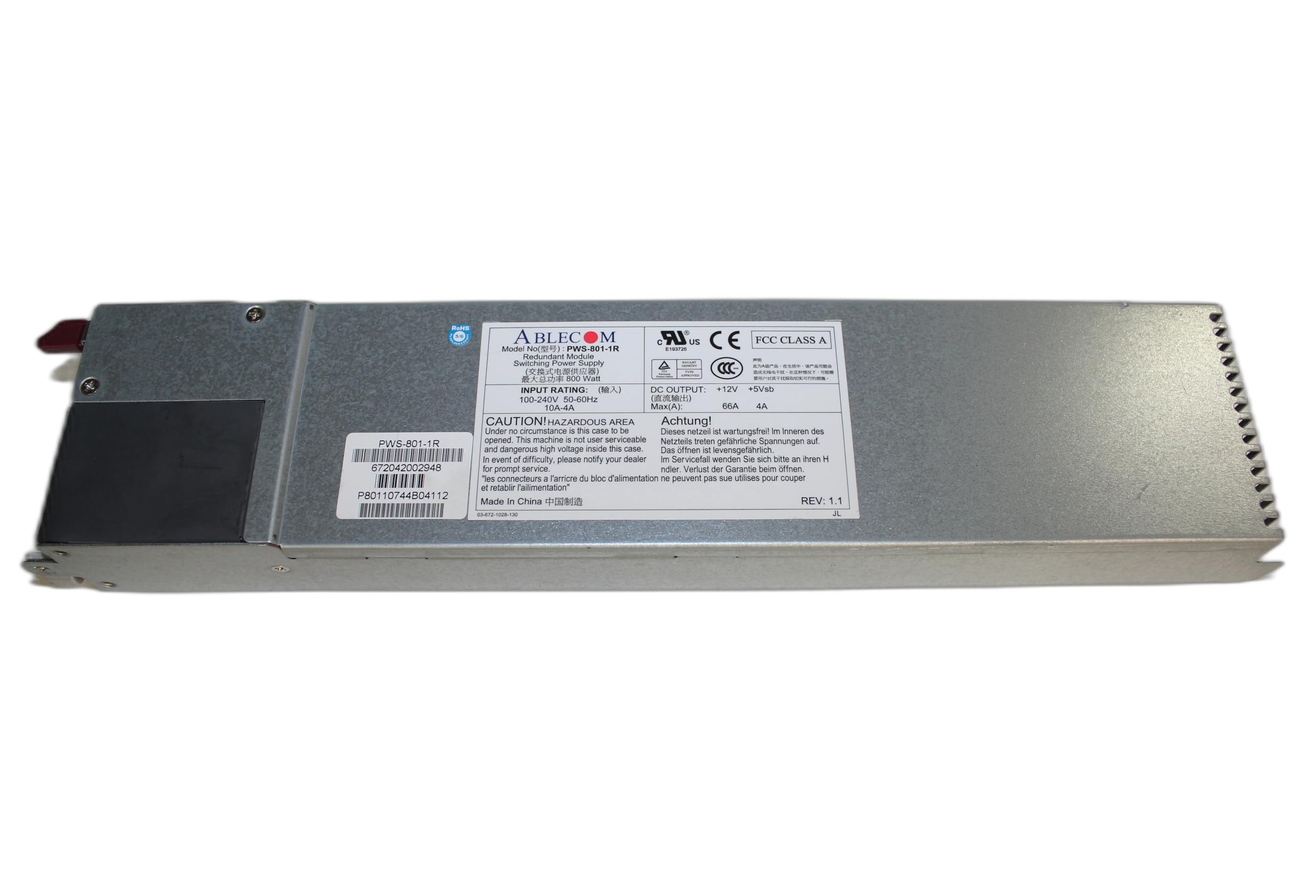 PWS-702A-1R 700W Redundant Hot-Swap Server Power Supply Module - Reliable Backup Power for Data Centers, Network Servers & Enterprise IT Equipment