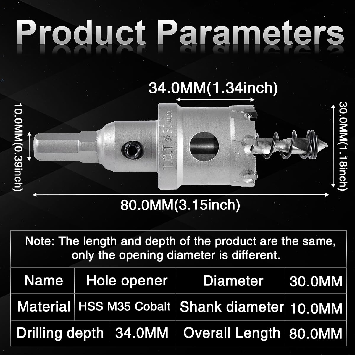 KATUR 30mm Tungsten Carbide Tipped Hole Saw Set - TCT Drill Bit for Cutting Stainless Steel, Metal Sheets & Hard Materials - Perfect for Plumbing, HVAC & Metal Fabrication Projects