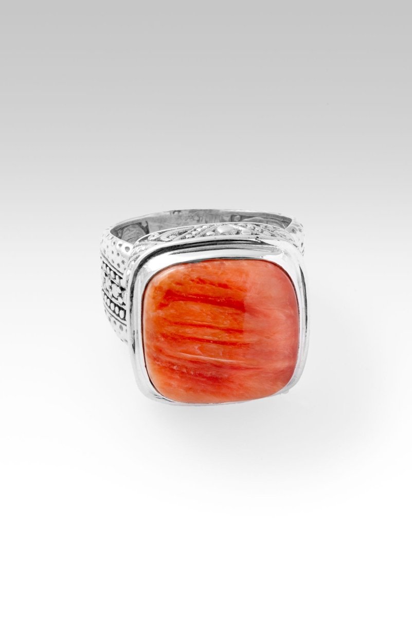Orange Spiny Oyster Your Light Will Shine Ring - Unique Handmade Jewelry for Women, Perfect for Weddings, Parties & Special Occasions