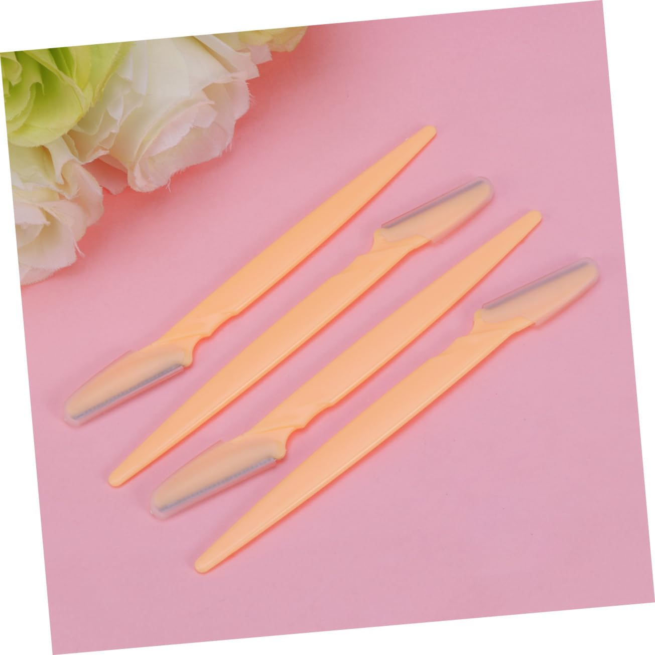 IPetboom 30-Piece Facial Razor Set for Women - Stainless Steel Eyebrow Trimmer & Shaper with Comfort Grip (Yellow) - Portable Makeup Tool for Eyebrow Shaping, Peach Fuzz Removal & Facial Hair Grooming - Perfect for Travel, Home & Salon Use