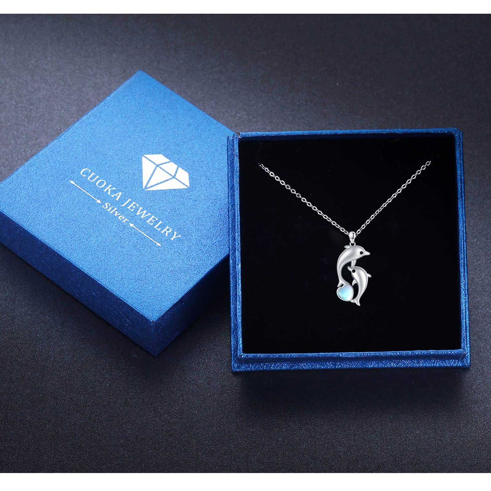 925 Sterling Silver Dolphin Pendant Necklace for Women - Elegant Mother's Day Gift, Birthday Present & Everyday Jewelry - Perfect for Beach, Ocean & Nature Lovers