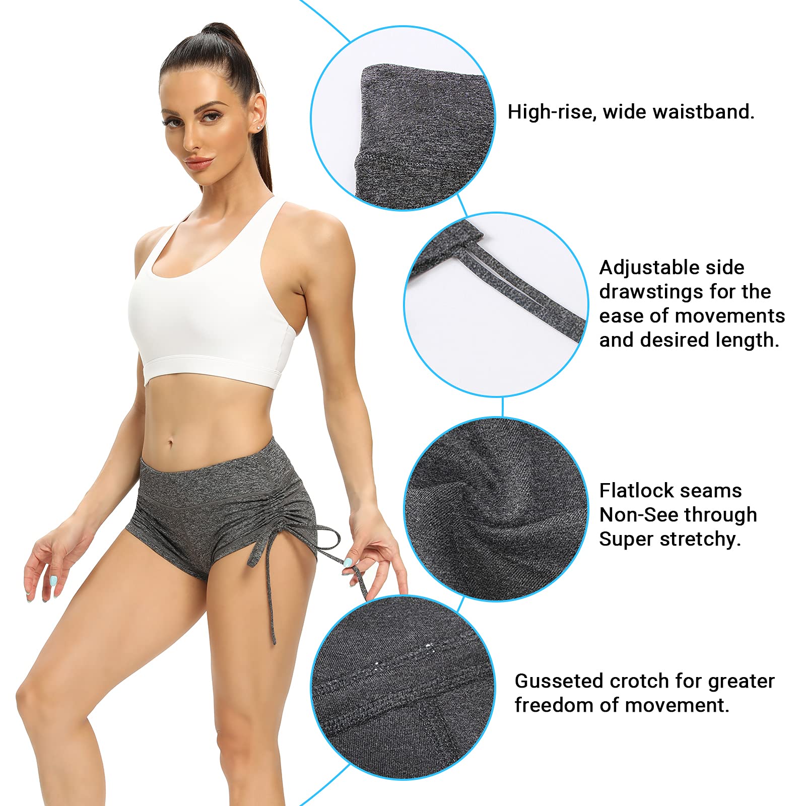 TYUIO Women's Workout Shorts - High Waisted Yoga Gym Running Biker Athletic Shorts for Women | Perfect for Yoga, Gym, Running & Casual Wear