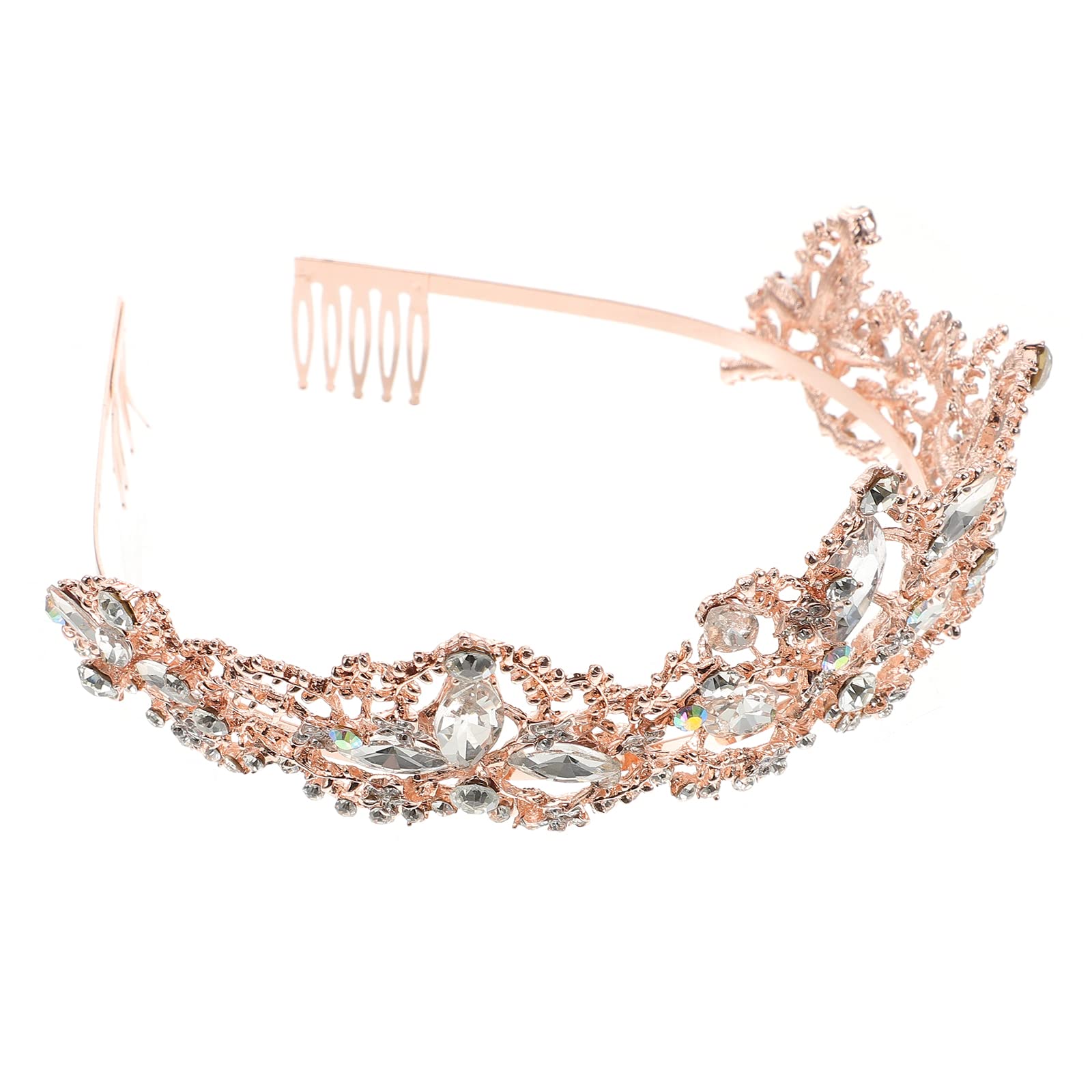 FOMIYES Crystal Crown Headband for Women - Baroque Bridal Tiara with Rhinestones, Wedding Hair Jewelry for Bride, Princess Party, Engagement, Banquet & Special Occasions