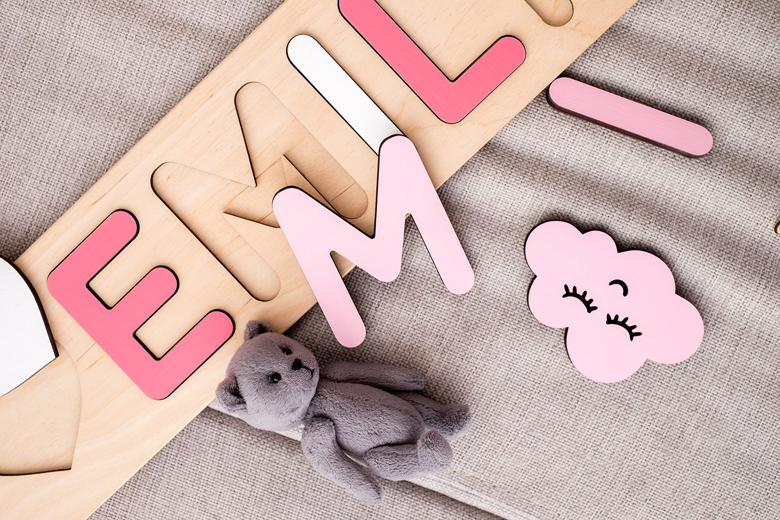 Personalized Wooden Name Puzzle - Custom Baby Gift for 1st Birthday & Toddler Learning
