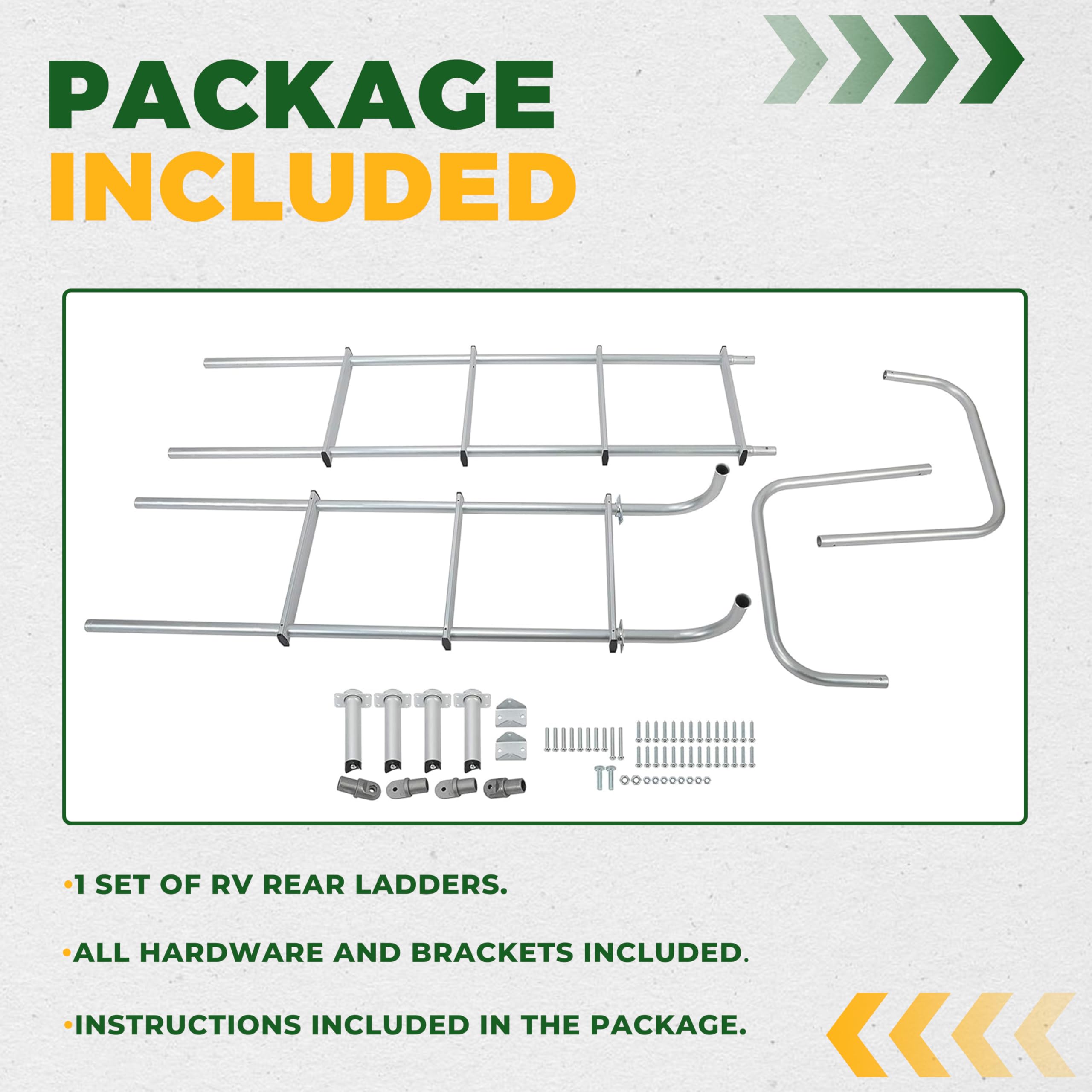 ECOTRIC Universal RV Ladder 8.4FT - Aluminum Silver 7-Step Straight Ladder for Travel Trailers & Motorhomes - Perfect for Roof Access, Storage & Outdoor Adventures