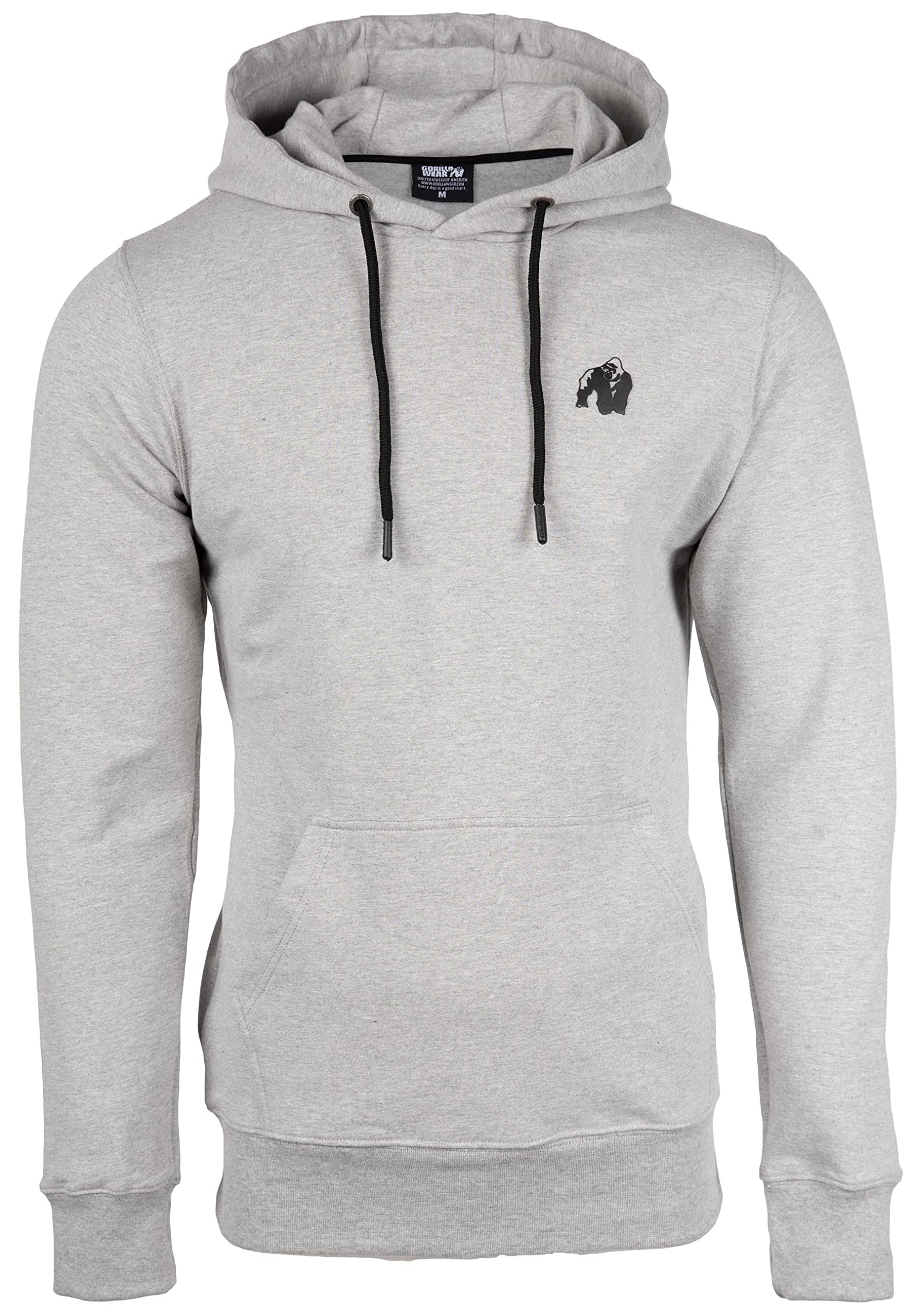 GORILLA WEAR Palmer Hoodie for Men & Women - Soft Cotton Pullover Hooded Sweatshirt, Light Gray - Perfect for Casual Wear, Gym, and Outdoor Activities