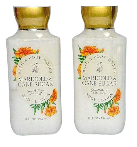Bath and Body Works Marigold & Cane Sugar Body Lotion Set - 2 Pack (8 Oz Each) | Ultra Hydrating & Nourishing Moisturizer for Dry Skin | Perfect Gift for Women, Mothers Day, Birthday & Self Care Routine