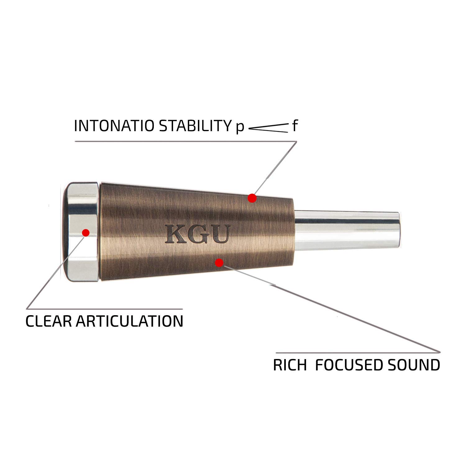 Custom KGU Brass Trumpet Mouthpiece Booster - Antique Bronze Lacquer Finish | Professional Trumpet Accessory for Jazz, Classical & Marching Band Performances