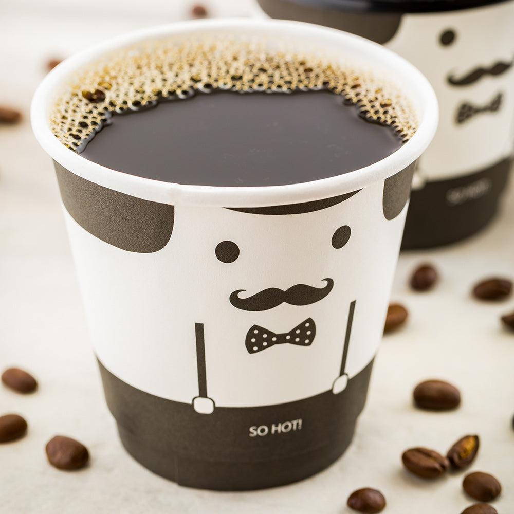 Premium 8 oz Double Wall Insulated Paper Coffee Cups - 25 Count Box (3.5