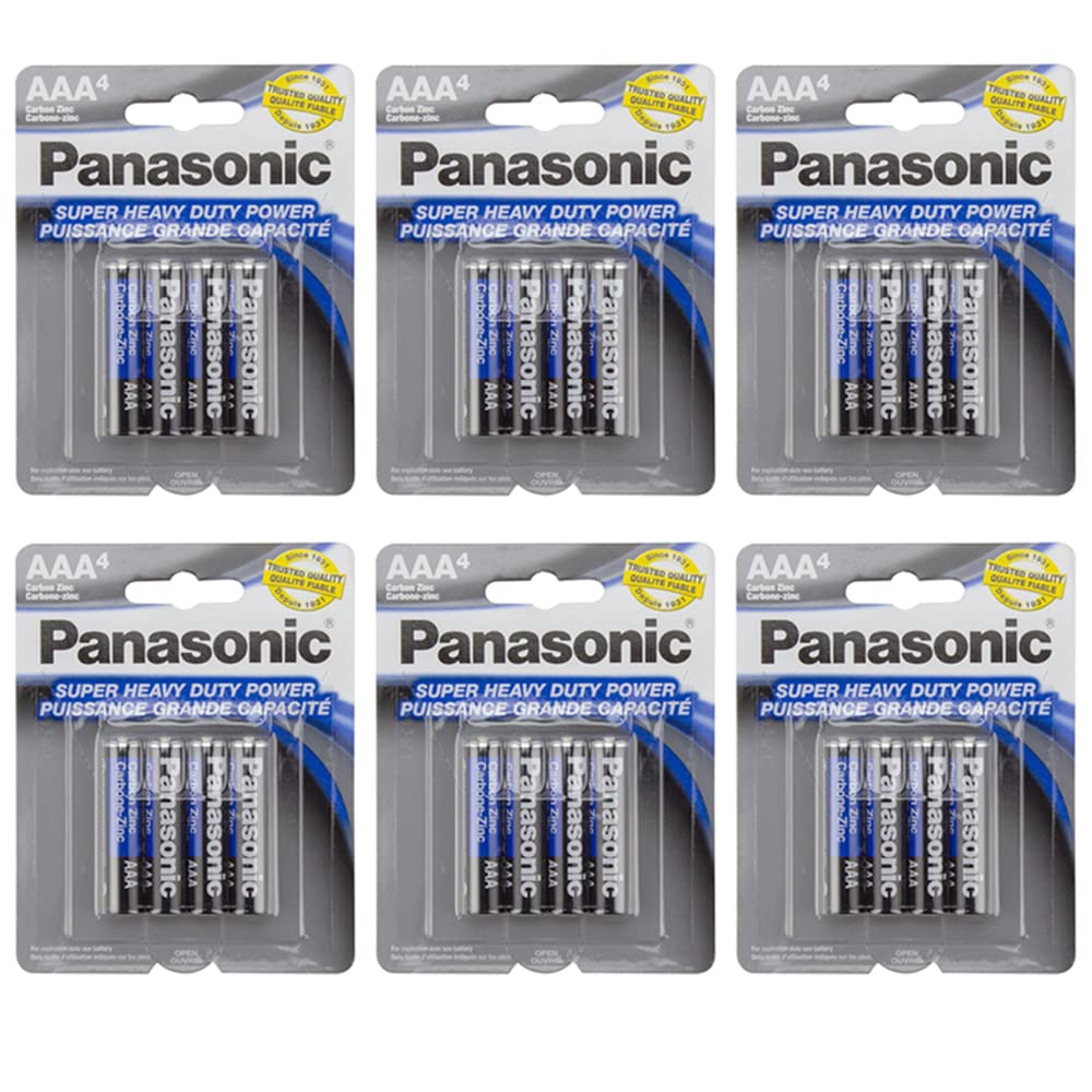Panasonic 8 X AAA Super Heavy Duty Carbon Zinc Batteries 1.5V - Long Lasting Power for Toys, Flashlights, Remote Controls & Electronic Devices