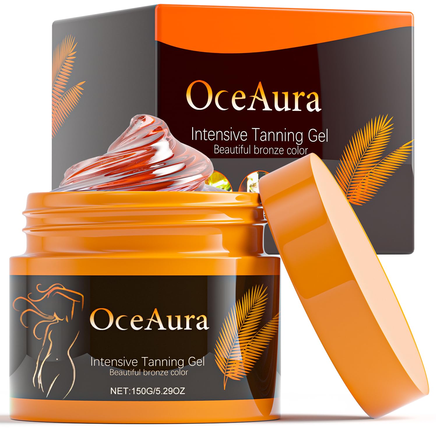Best Intensive Tanning Gel for Instant Sunless Tan - Water-Resistant Self Tanner with Carrot & Coconut Oil - Enriched with Vitamin A & E for Deep Hydration - Perfect for Beach, Pool & Vacation Glow