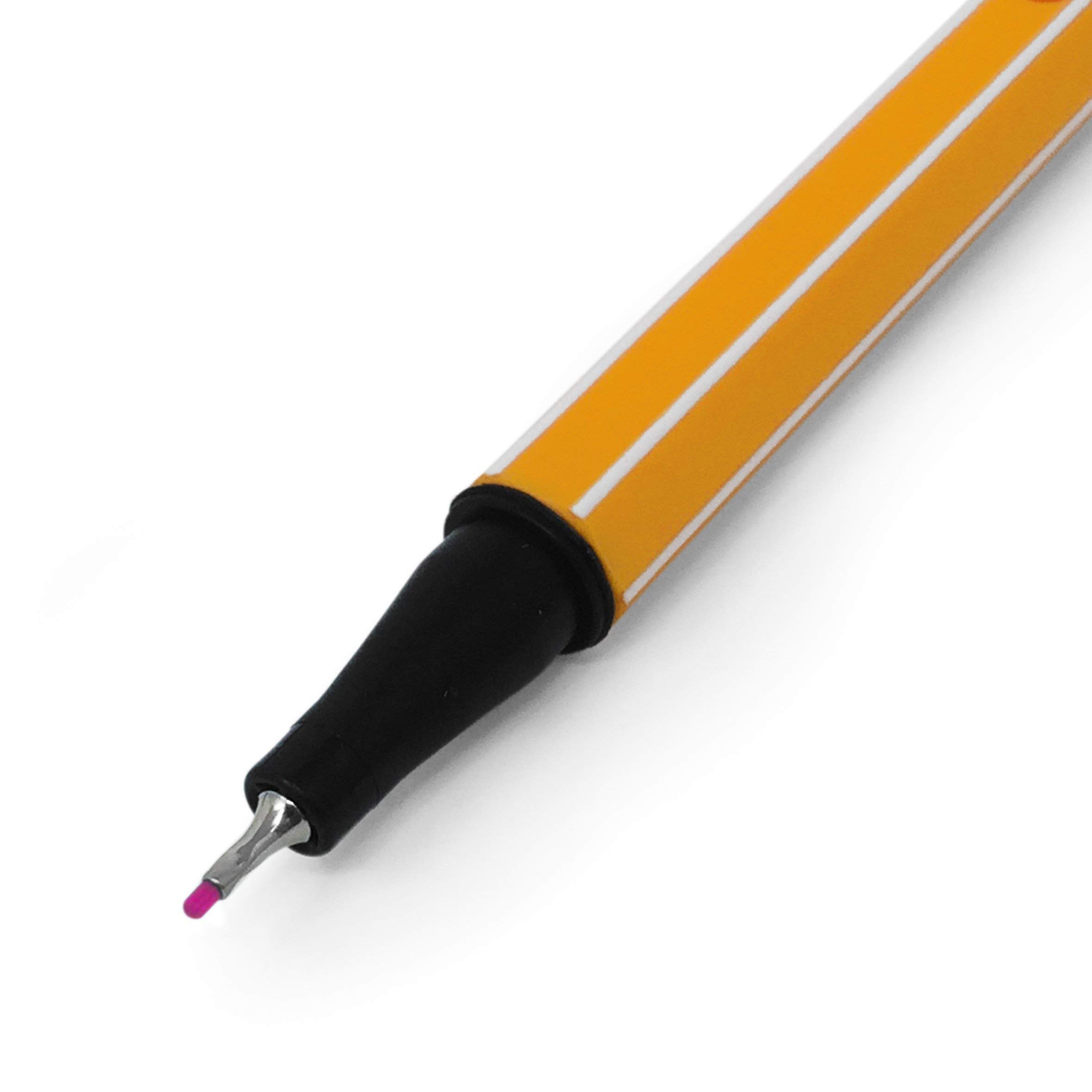 STABILO Point 88 Fineliner Pens - 0.4mm Ultra Fine Tip - 10 Pack Vibrant Pink Color Set - Perfect for Bullet Journaling, Note Taking & Art Sketching