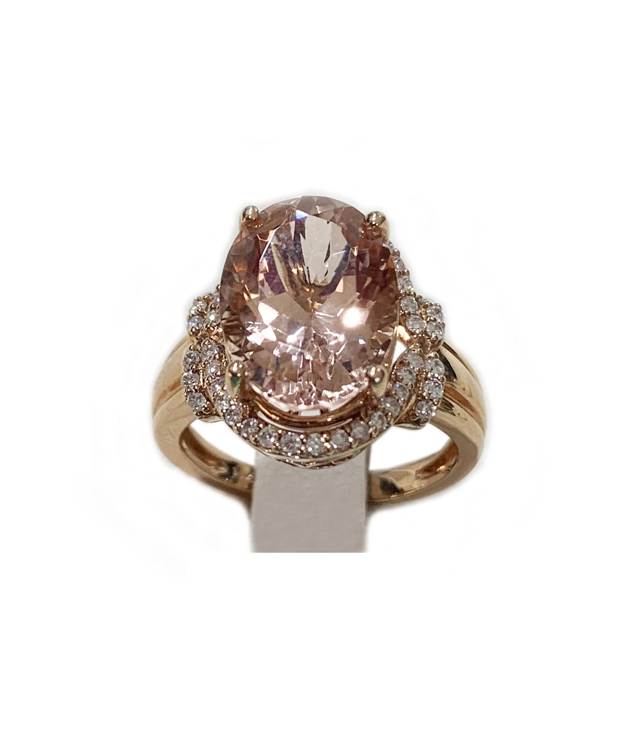 14K Rose Gold Morganite Ring for Women - Elegant Pink Gemstone Engagement & Wedding Band - Perfect for Valentine's Day, Anniversary & Special Occasion Gifts