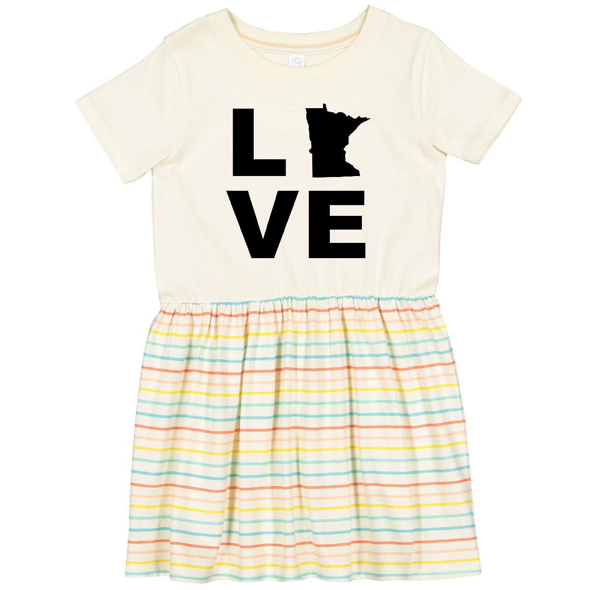 Inktastic Love Minnesota Toddler Dress - Cute Graphic Tee for Baby Girls | Soft Cotton Casual Outfit for Playdates, Daycare & Family Photos