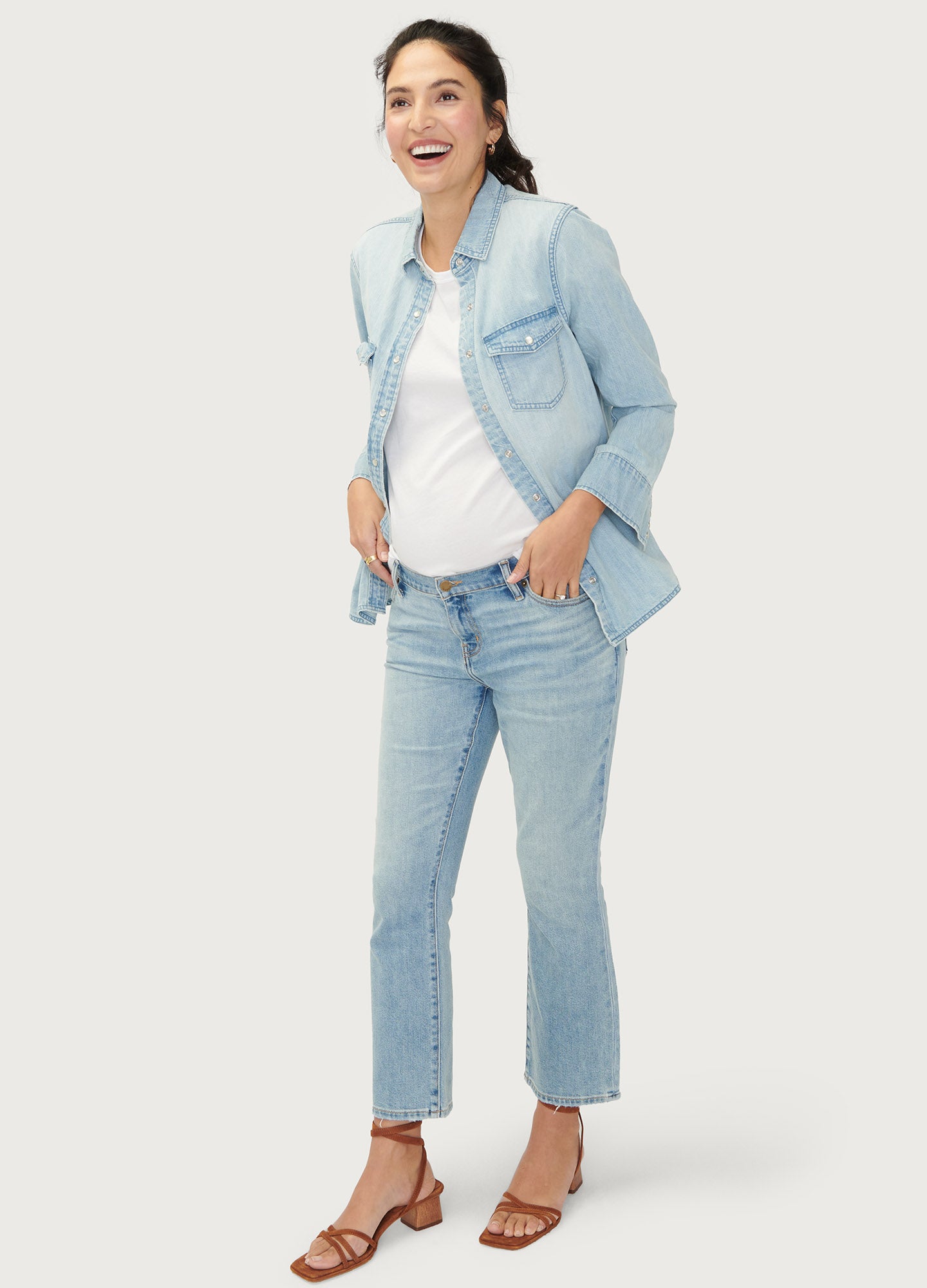 Best Maternity Jeans for Pregnant Women - Stretchy Comfortable High Waist Denim Pants for Everyday Wear & Pregnancy Photos