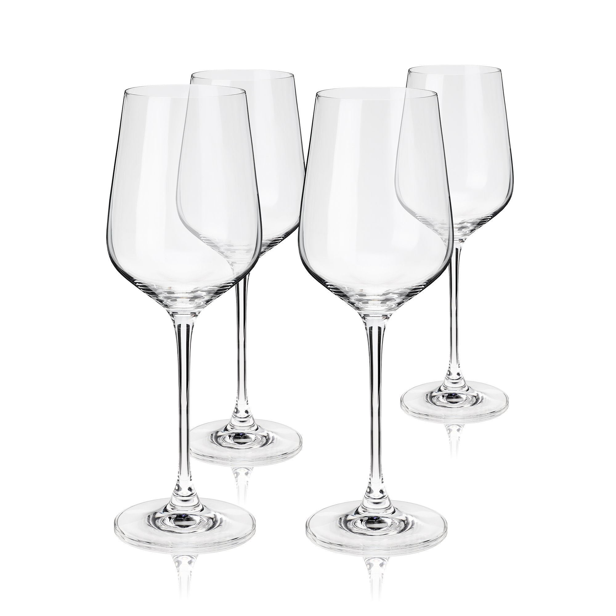 Premium Inez Crystal Bordeaux Wine Glasses Set of 4 - Elegant Stemware for Red Wine, Dinner Parties & Formal Entertaining