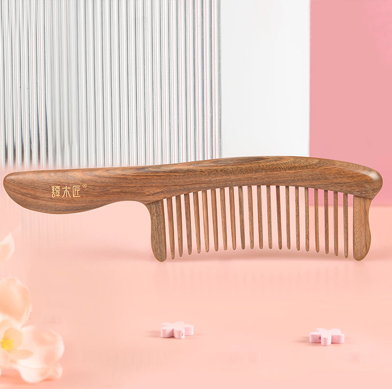 Verawood Wide Tooth Comb for Detangling & Scalp Massage - Natural Wood Hair Comb for Wet & Dry Hair - Perfect for Curly, Thick, and Long Hair Care