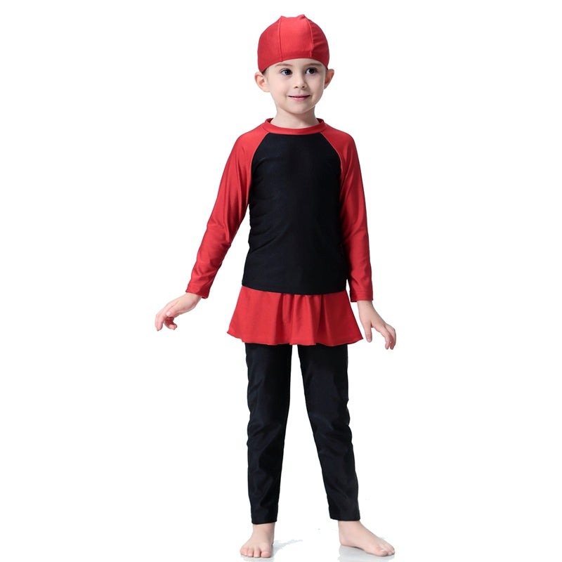 3-Piece Girls Burkini Swimwear Set - Modest Muslim Swimsuits for Kids - Perfect for Beach, Pool & Water Activities