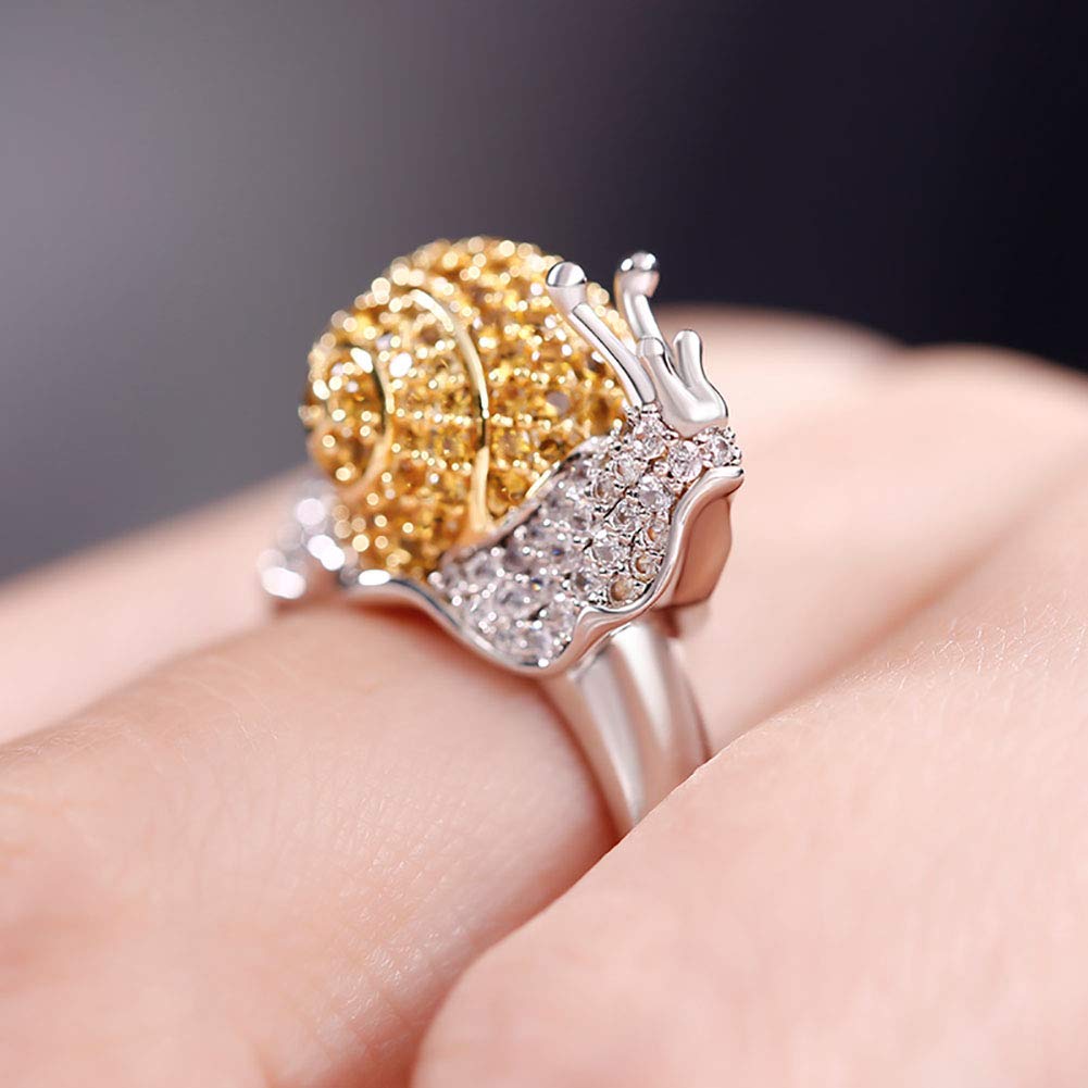 Jeulia Dream Garden Snail Design Sterling Silver Ring - Romantic Jewelry Gift for Women, Engagement & Anniversary Rings - Perfect for Proposals, Weddings & Special Occasions