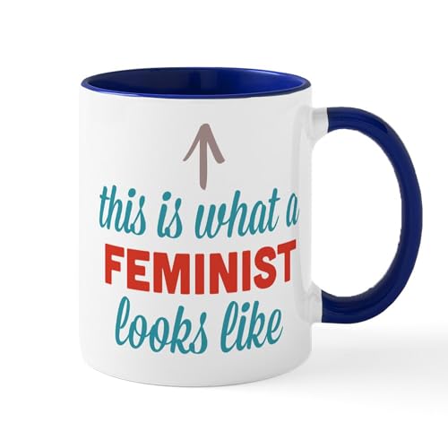 White/Navy Inside - Feminist Looks Like Mug