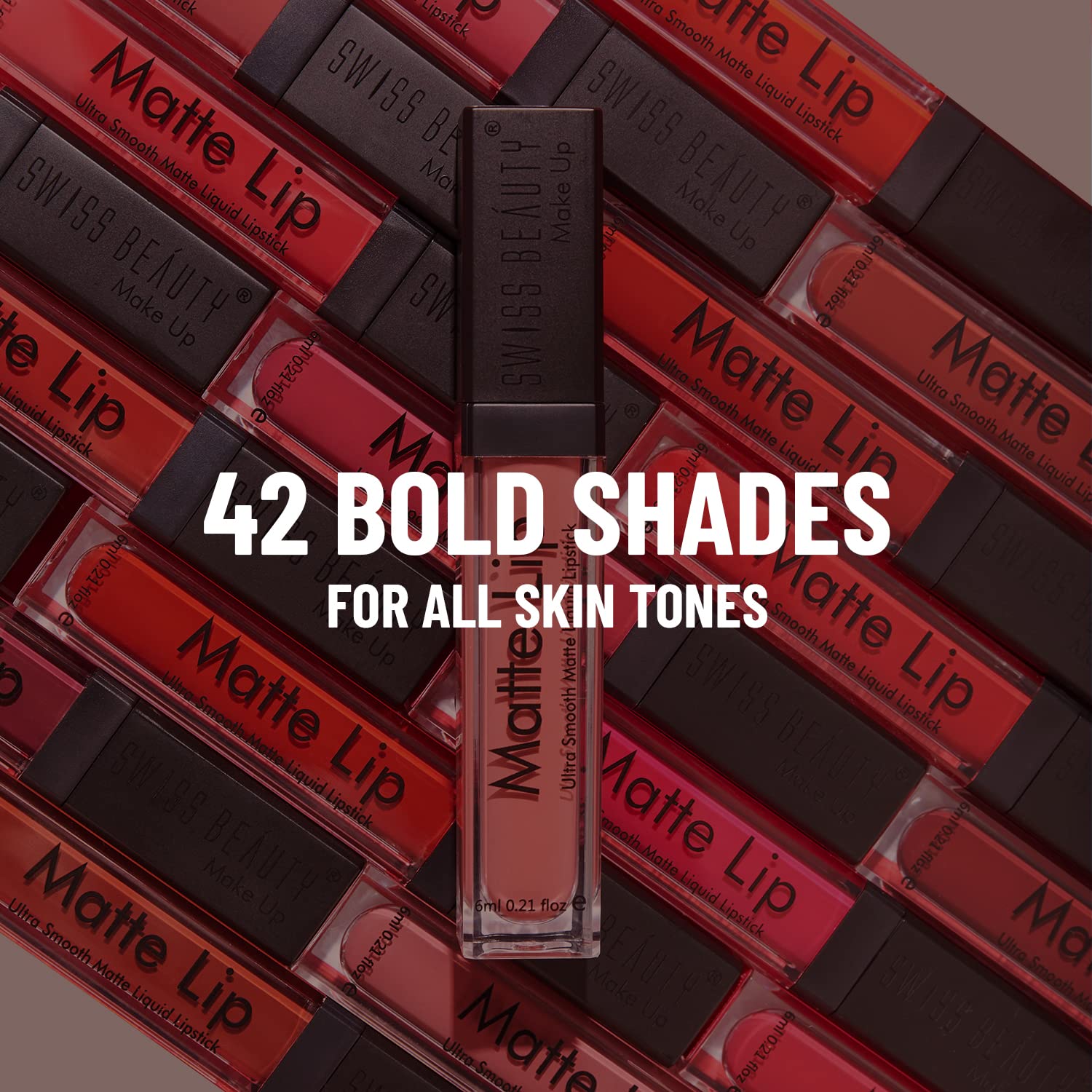 Swiss Beauty Ultra Smooth Matte Liquid Lipstick - Long Lasting, Weightless, Silky Finish - Ruby Red Shade (6ml) - Perfect for Everyday Wear, Parties & Special Occasions