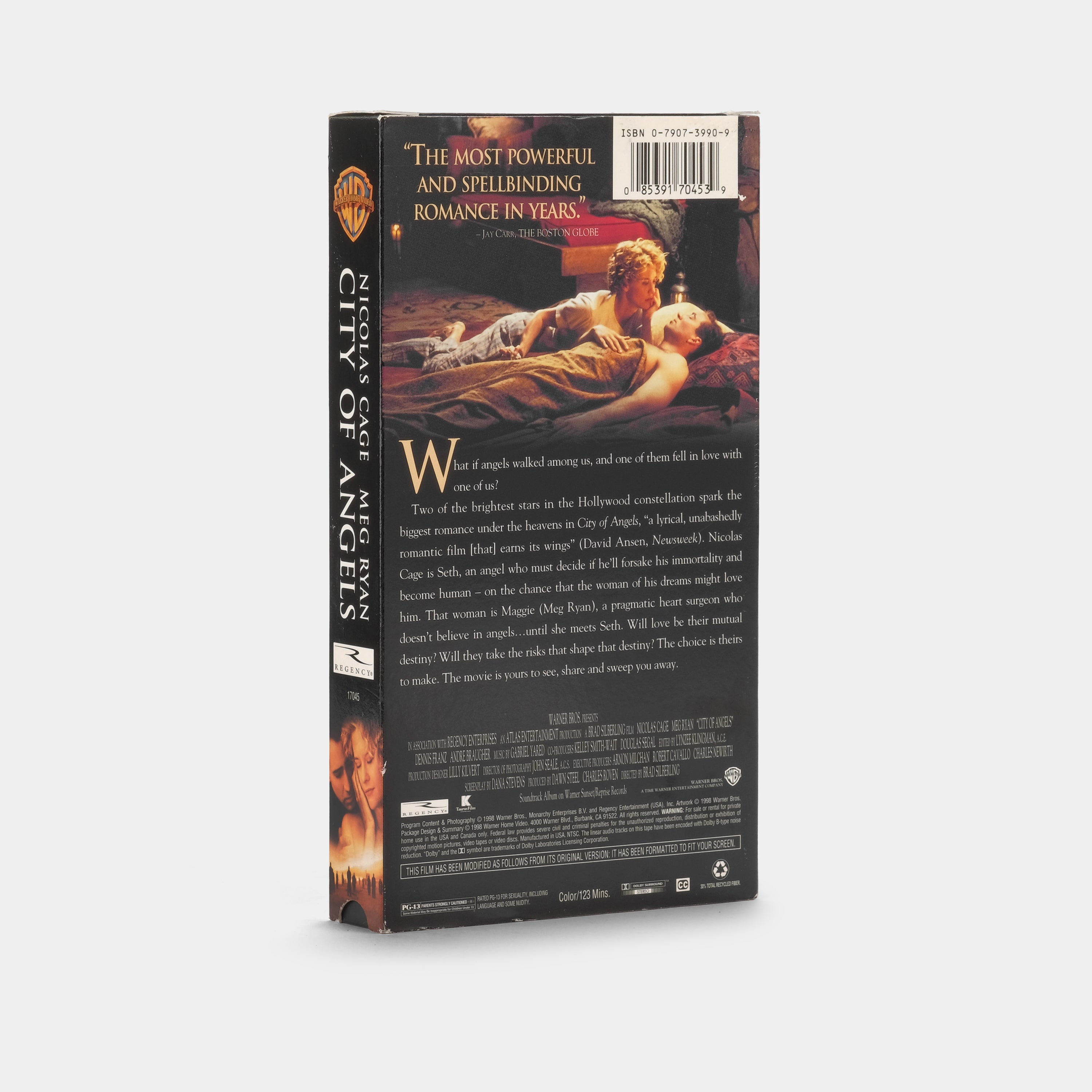 City of Angels VHS Tape - Classic 1998 Romantic Drama Film Starring Nicolas Cage & Meg Ryan - Perfect for Movie Collectors & Nostalgic 90s Home Theater Nights
