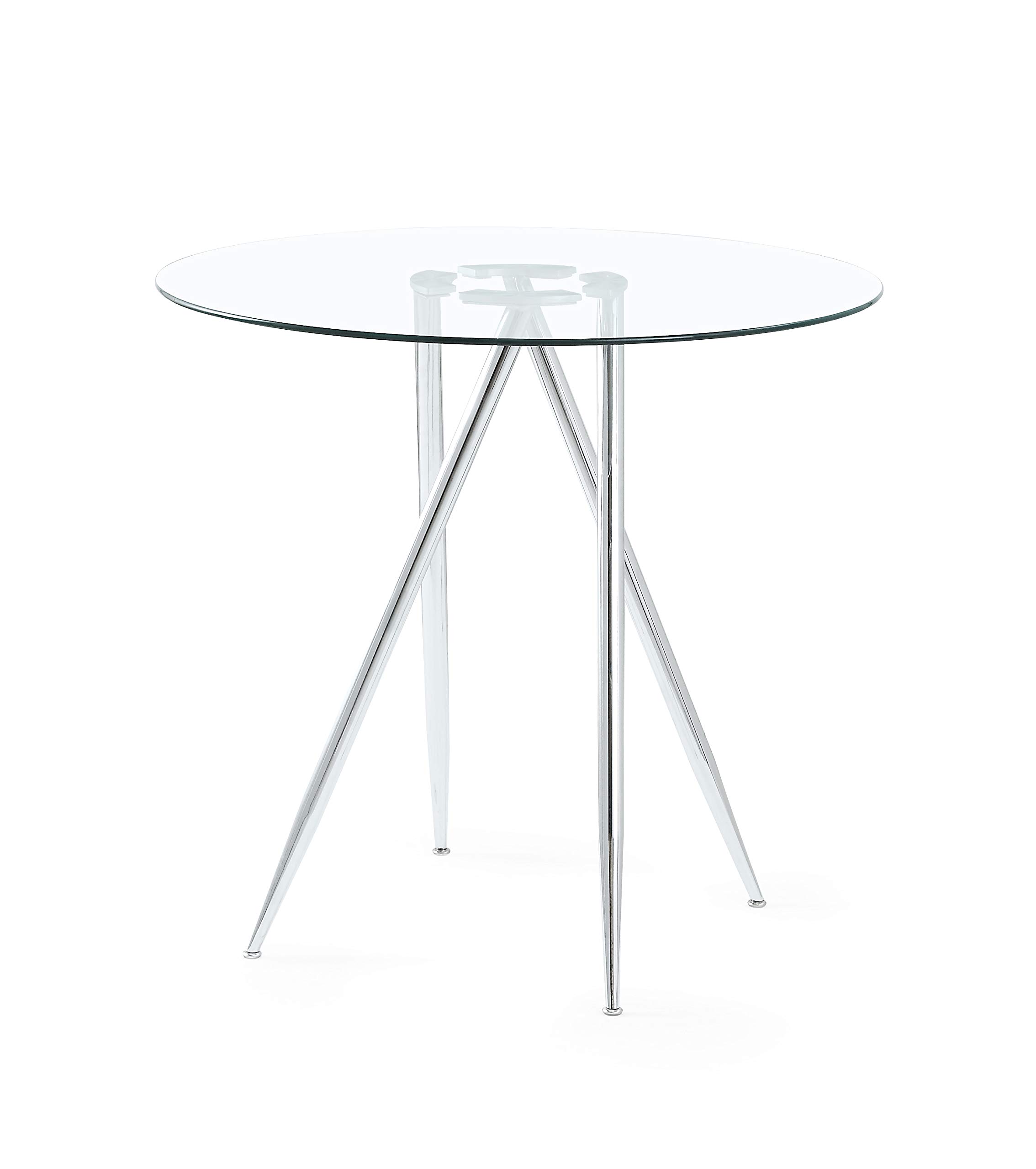 Modern Glass Bar Table with Chrome Legs - Stylish & Durable Counter Height Table for Kitchen, Dining Room or Home Bar - Global Furniture USA