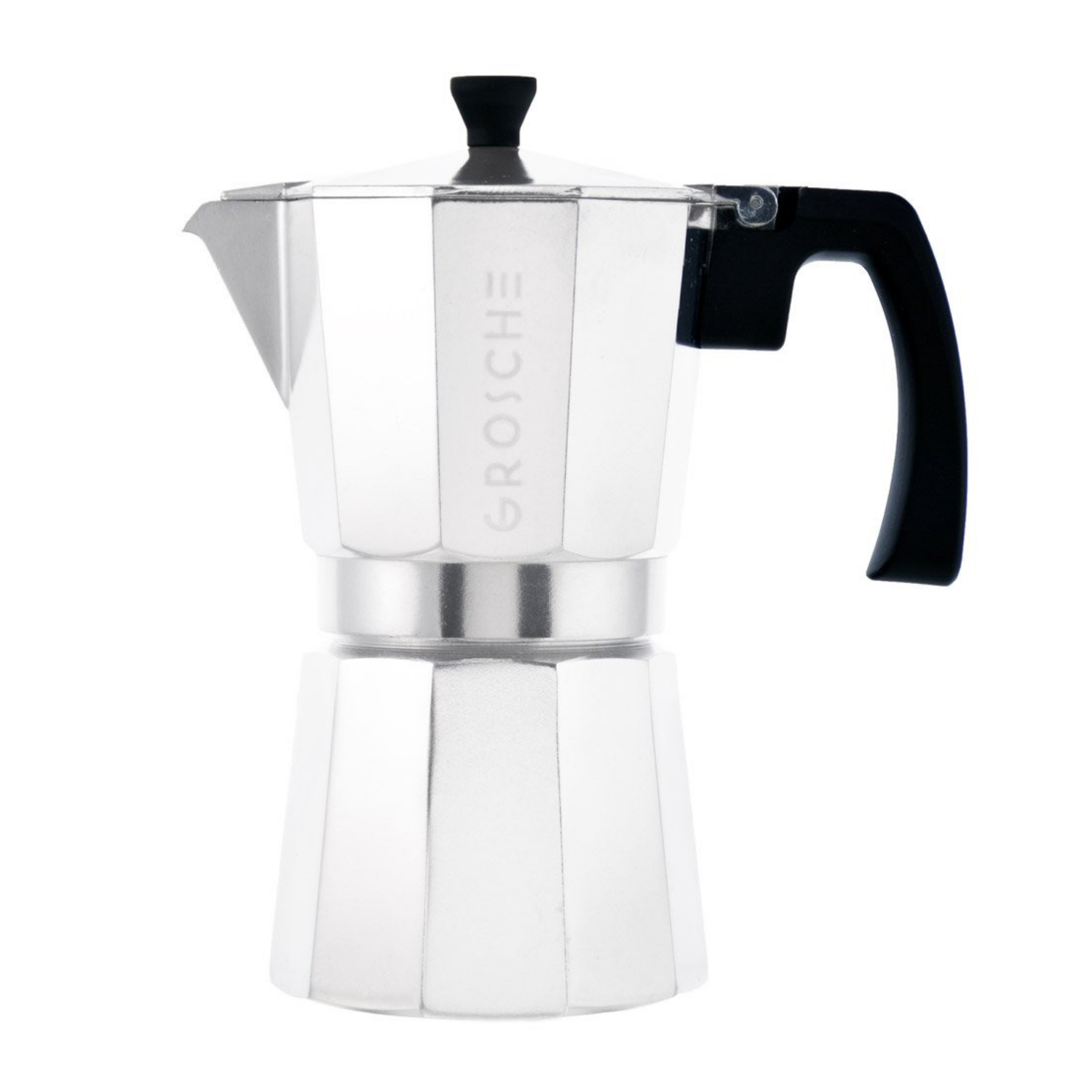Grosche Milano Stovetop Espresso Maker - 9 Cup (15.2 fl oz) Silver Italian Moka Pot for Perfect Coffee at Home, Camping & Travel | Durable & Easy to Use