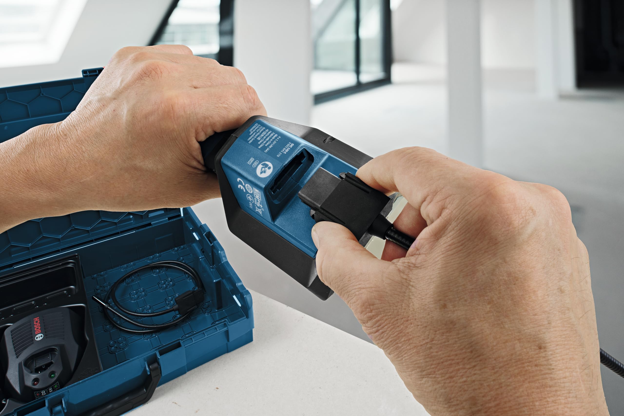 Bosch Professional 8.5mm Inspection Camera Head - Compatible with GIC Series, 1.2m Length, 8.5mm Diameter - Perfect for Plumbing, HVAC & Automotive Diagnostics